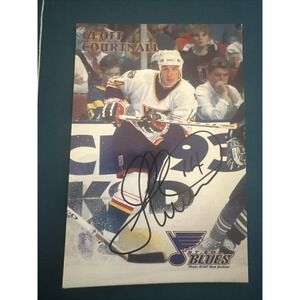1997 Geoff Courtnall Autographed Card #14 St Louis Blues 4x6" RARE NHL Autograph